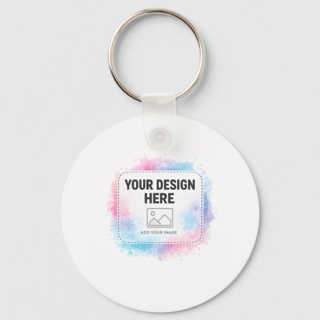 Editable Watercolor Design Template – Your Design Schlüsselanhänger (Vorderseite)