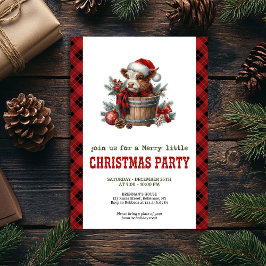 Editable watercolor highland cow holiday invite einladung