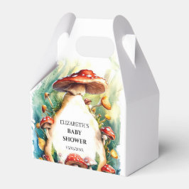 Editable Watercolor Mushroom Kinderdusche Geschenkschachtel