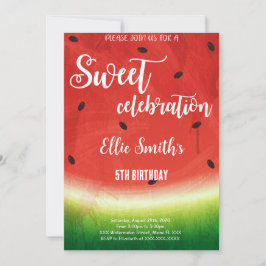 Editable Watermelon Birthday Einladung