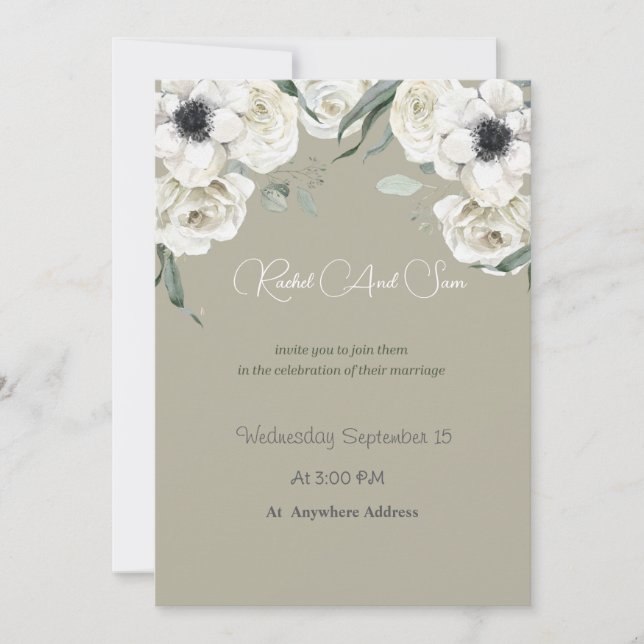 Editable Wedding Ivitation Einladung (Vorderseite)