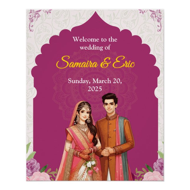 Editable Wedding Sign Poster (Vorderseite)