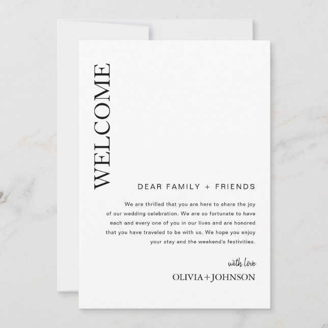 EDITABLE Wedding Welcome Letter & Timeline Card Einladung (Vorderseite)