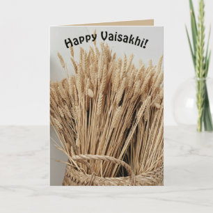 Editable Wheat Happy Vaisahki Karte