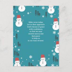 Editable Whimsical Cartoon Winter Snowmen Postkarte