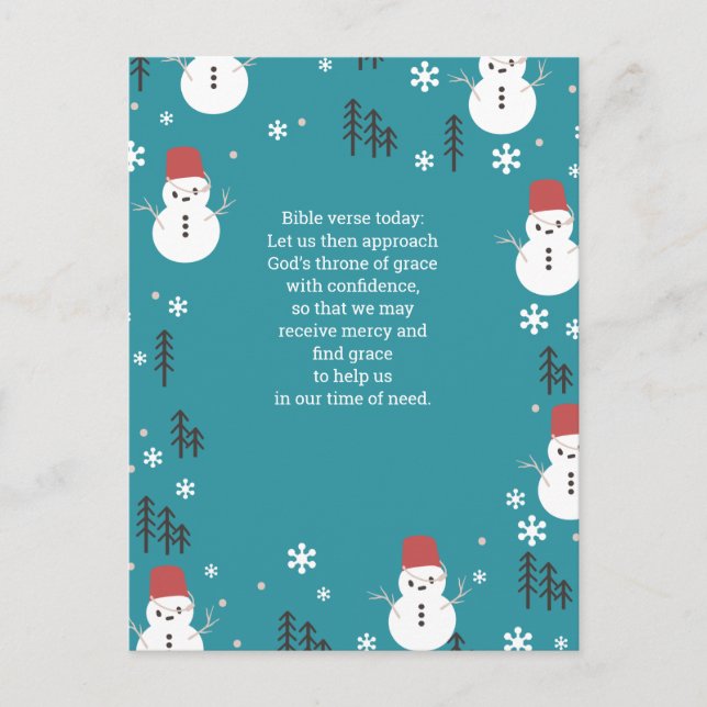 Editable Whimsical Cartoon Winter Snowmen Postkarte (Vorderseite)