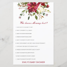 Editable Who Knows Mommy Best Baby Shower Game
