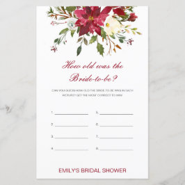 Editable Wie alt war das Bridge Brautparty Game