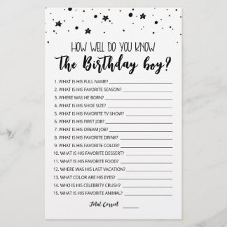 Editable Wie gut kennen Sie den Geburtstagsjungen?