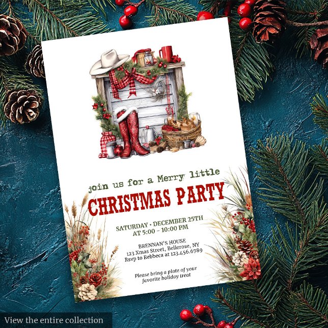 Editable Wild West Holiday Party Invitation Einladung (Editable Wild West Holiday Party Invitation)