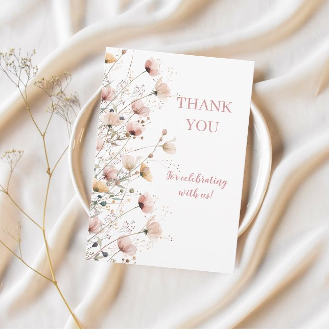 editable wildflowers floral thank you card dankeskarte (Von Creator hochgeladen)