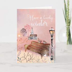 EDITABLE Winter Nights Vintage Weihnachtskarte Feiertagskarte