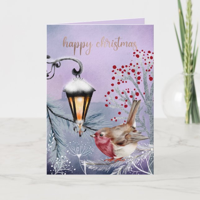 EDITABLE Winter Nights Vintage Weihnachtskarte Feiertagskarte (Vorderseite)
