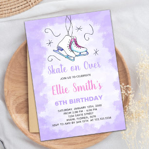Editable Winter Skaten Party Einladung für Mädchen