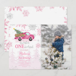 Editable Winter Wonderland Foto Einladung