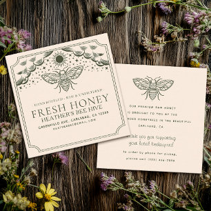 Editable Witchy Tarot Beekeeper Honeybee Quadratische Visitenkarte