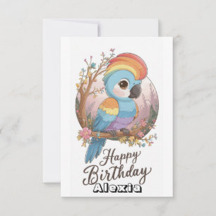 Editable Woods Parrot Digital Geburtstag Karte