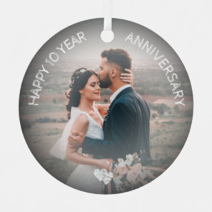 EDITABLE YEAR Happy 10 Years Anniversary Custom Ornament Aus Metall