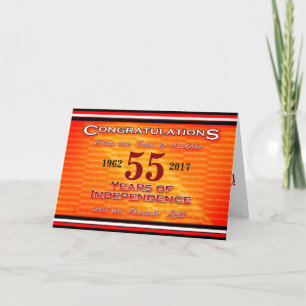 (Editable Years) Happy Birthday T&T Independence Karte