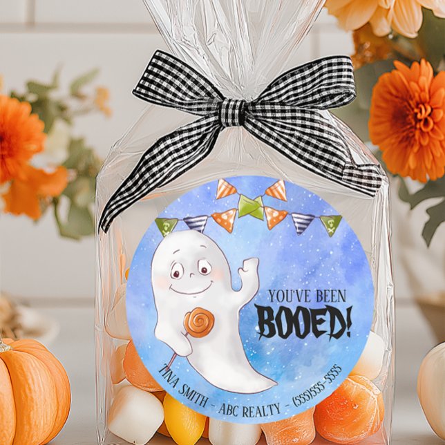Editable You have been Booed Halloween Runder Aufkleber (Personalized Halloween Sticker for Business Marketing)
