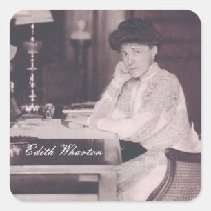 Edith Wharton-Aufkleber Quadratischer Aufkleber