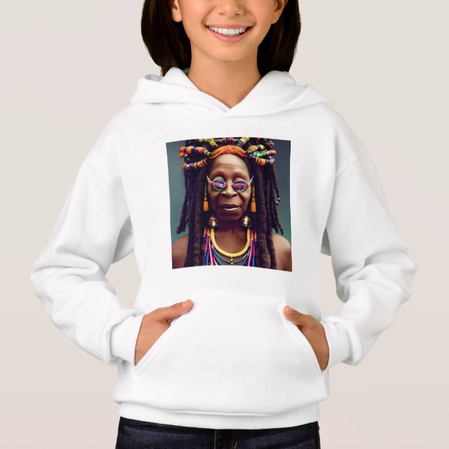 Edith Whoopi Goldberg afrikanischer Stammesschmuck Hoodie (Vorderseite)