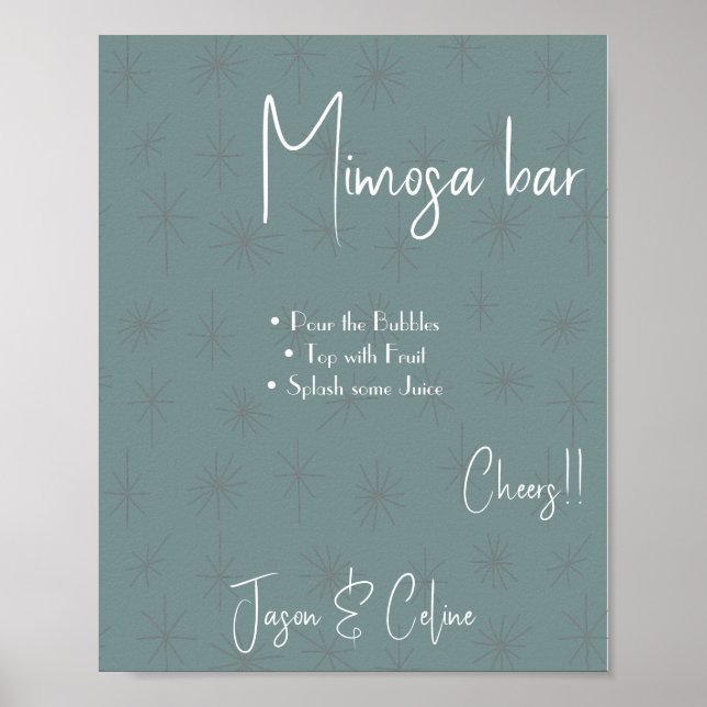 Editierbar Mimosa Bar Sign Printable Poster (Vorne)