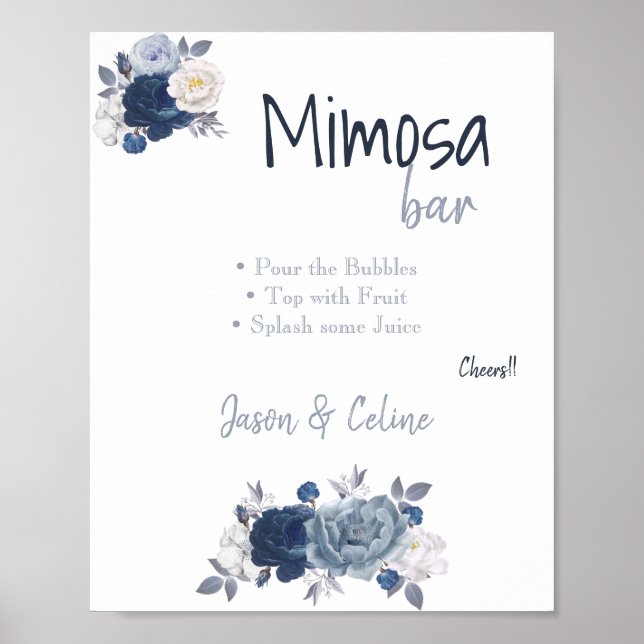 Editierbar Mimosa Bar Sign Printable Poster (Vorne)