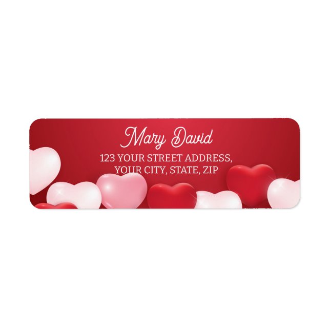 Editierbar Modernes, minimales Rotes Adressetikett (Vorne)