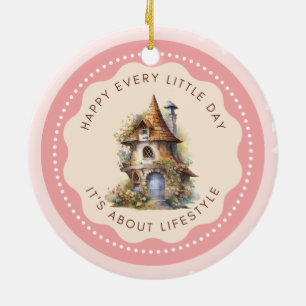 Editierbar Niedlich Fairy House Zuhause Sweet Zuha Keramik Ornament