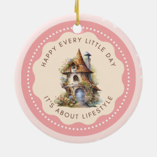 Editierbar Niedlich Fairy House Zuhause Sweet Zuha Keramik Ornament