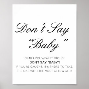 Editierbar Sage kein Baby-Zeichen, schnappe ein Bu Poster