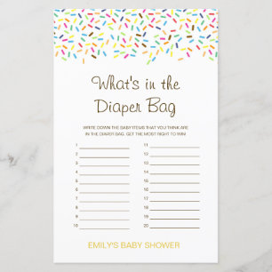 Editierbar Was ist im Windelbeutel Baby Shower Gam