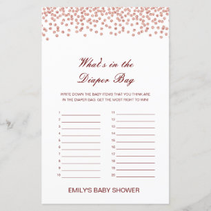 Editierbar Was ist im Windelbeutel Baby Shower Gam