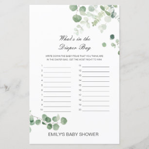 Editierbar Was ist im Windelbeutel Baby Shower Gam