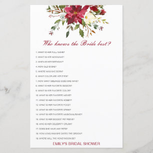 Editierbar wer Bride Best Brautparty Game kennt