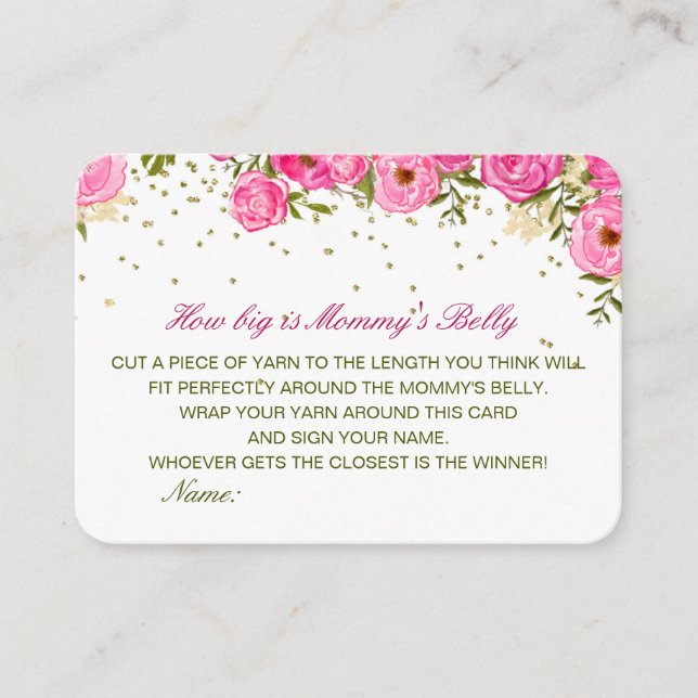 Editierbar Wie groß ist Mommys Bauchkarte? Begleitkarte (Vorderseite)