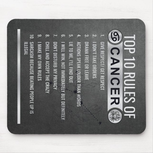 Editierbare 12 Zodiac-Zeichen - Top 10 Regeln Maus Mousepad (Vorne)