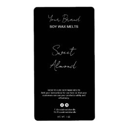 Editierbare Black Soy Wax Melt Labels