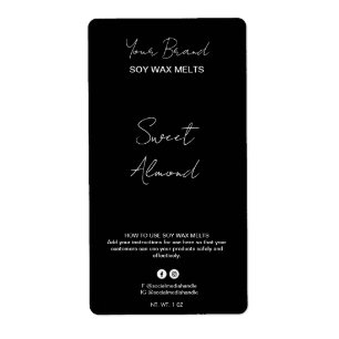 Editierbare Black Soy Wax Melt Labels