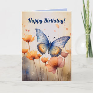 Editierbare Blume und Schmetterling Karte