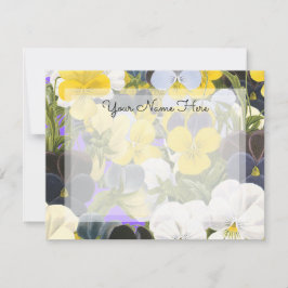 Editierbare Blumenviolette und Pansy-Muster Mitteilungskarte