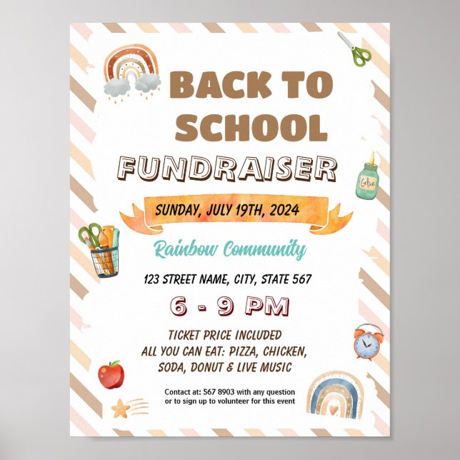 Editierbare Boho Regenbogenschablone Poster (Vorne)