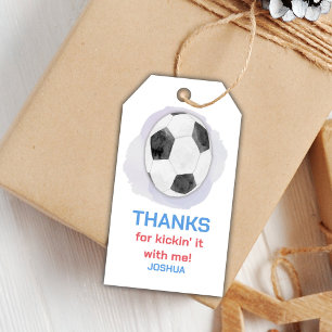 Editierbare Boys Sports Gastgeschenk Tags mit Fußb Geschenkanhänger