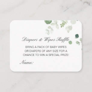 Editierbare Diapers Wipes Raffle Babydusche Beilag Begleitkarte