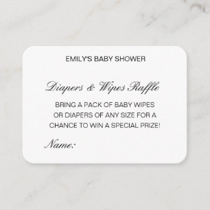 Editierbare Diapers Wipes Raffle Babydusche Beilag Begleitkarte
