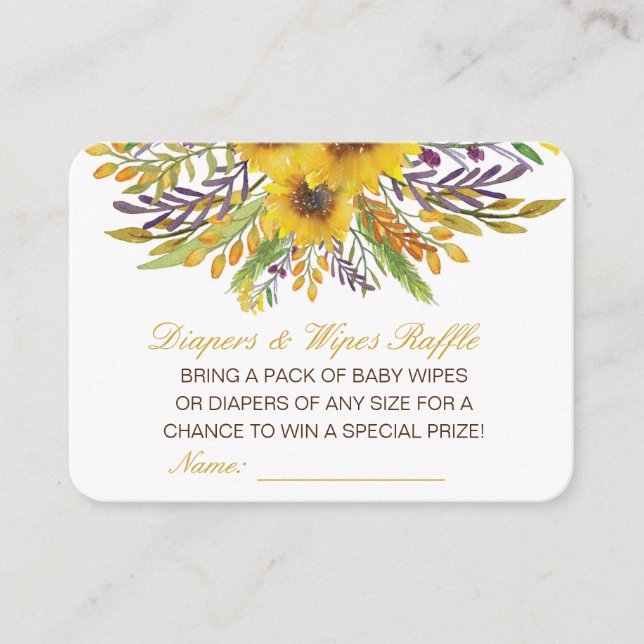 Editierbare Diapers Wipes Raffle Babydusche Beilag Begleitkarte (Vorderseite)