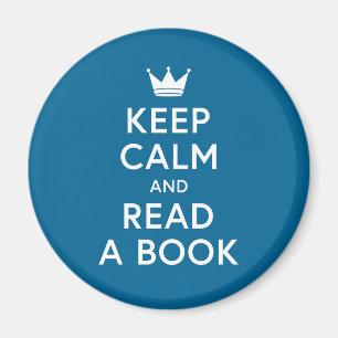 Editierbare Farbe Behalten Ruhe und Buch lesen Magnet