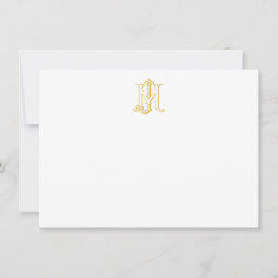 EDITIERBARE FARBE JM Monogramm MJ Monogramm Notizk Mitteilungskarte