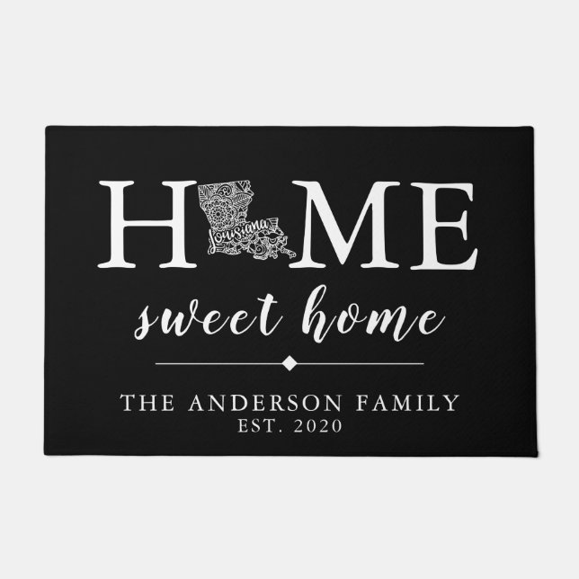 Editierbare Farbe LOUISIANA Personalisierter Staat Fußmatte (Vorderseite)